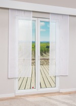 reinweiß Vorschau Plauener Spitze® - exklusive Schiebegardine Arrazola #1W in Reinweiß reinweiß