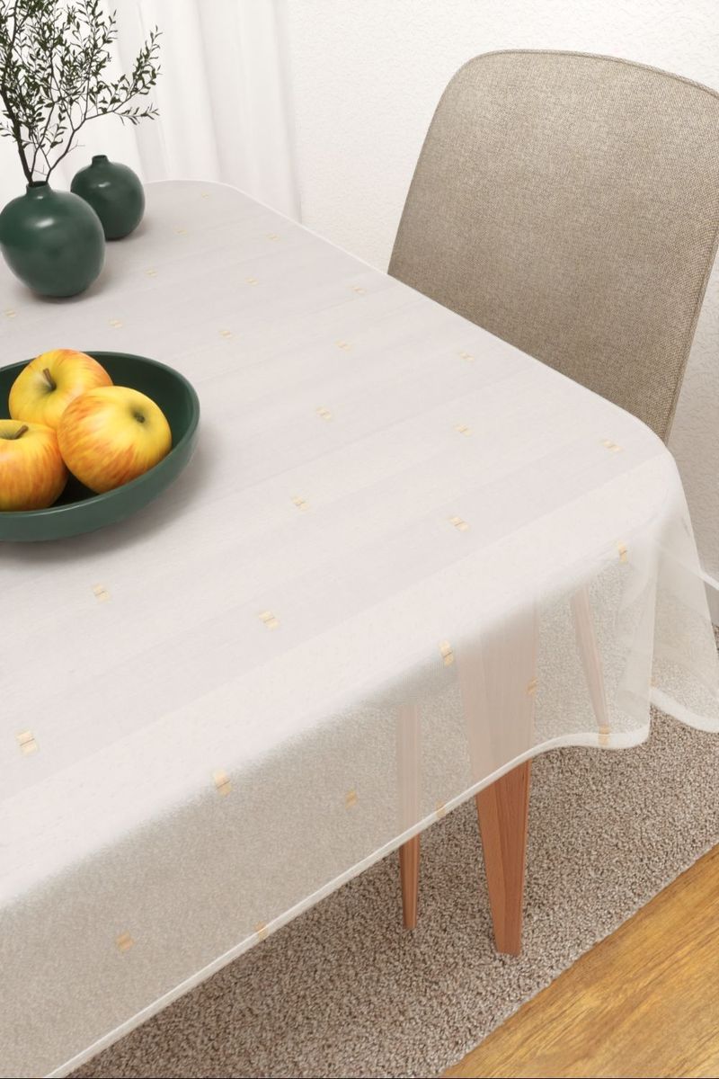 Tischdecke eckig in beige