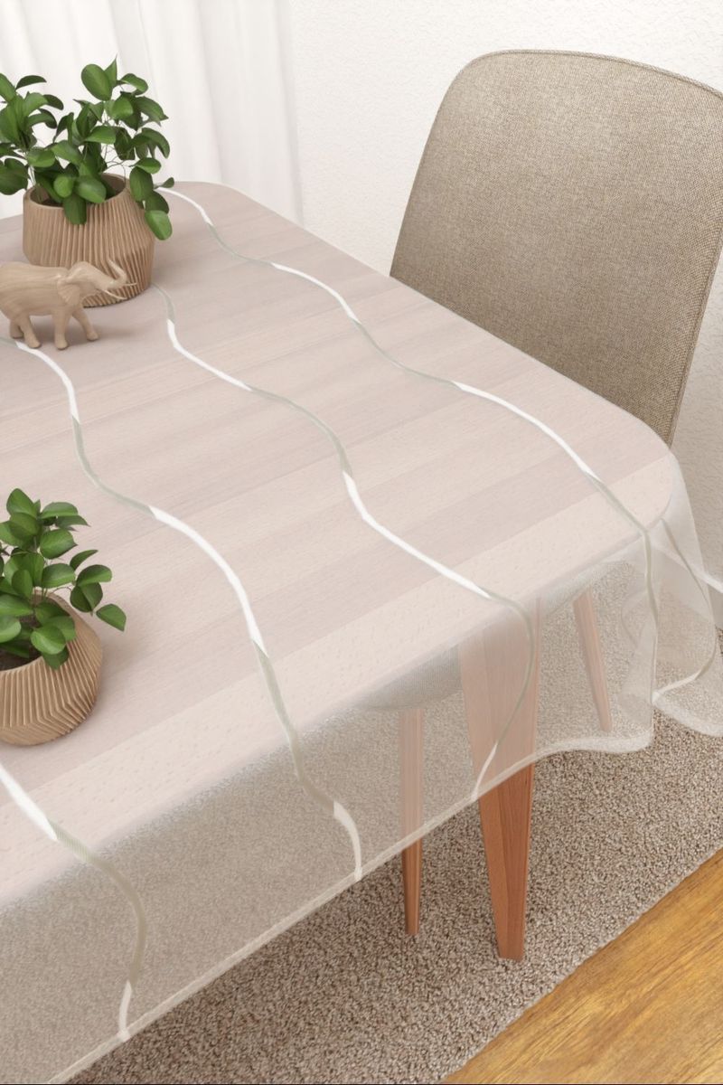 Tischdecke eckig in beige