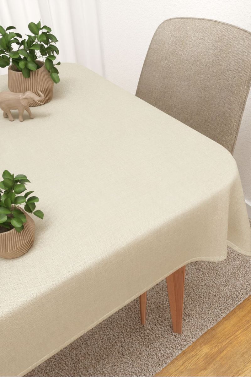 Tischdecke eckig in beige
