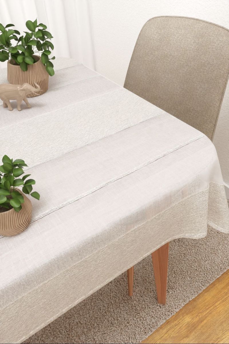 Tischdecke eckig in Beige