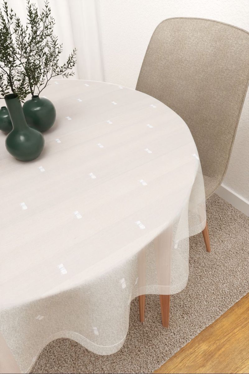 Tischdecke rund in wei
