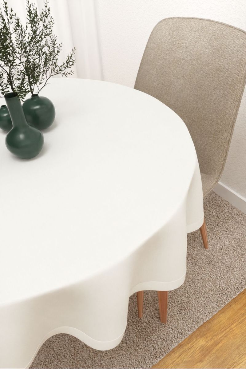 Tischdecke rund in wei