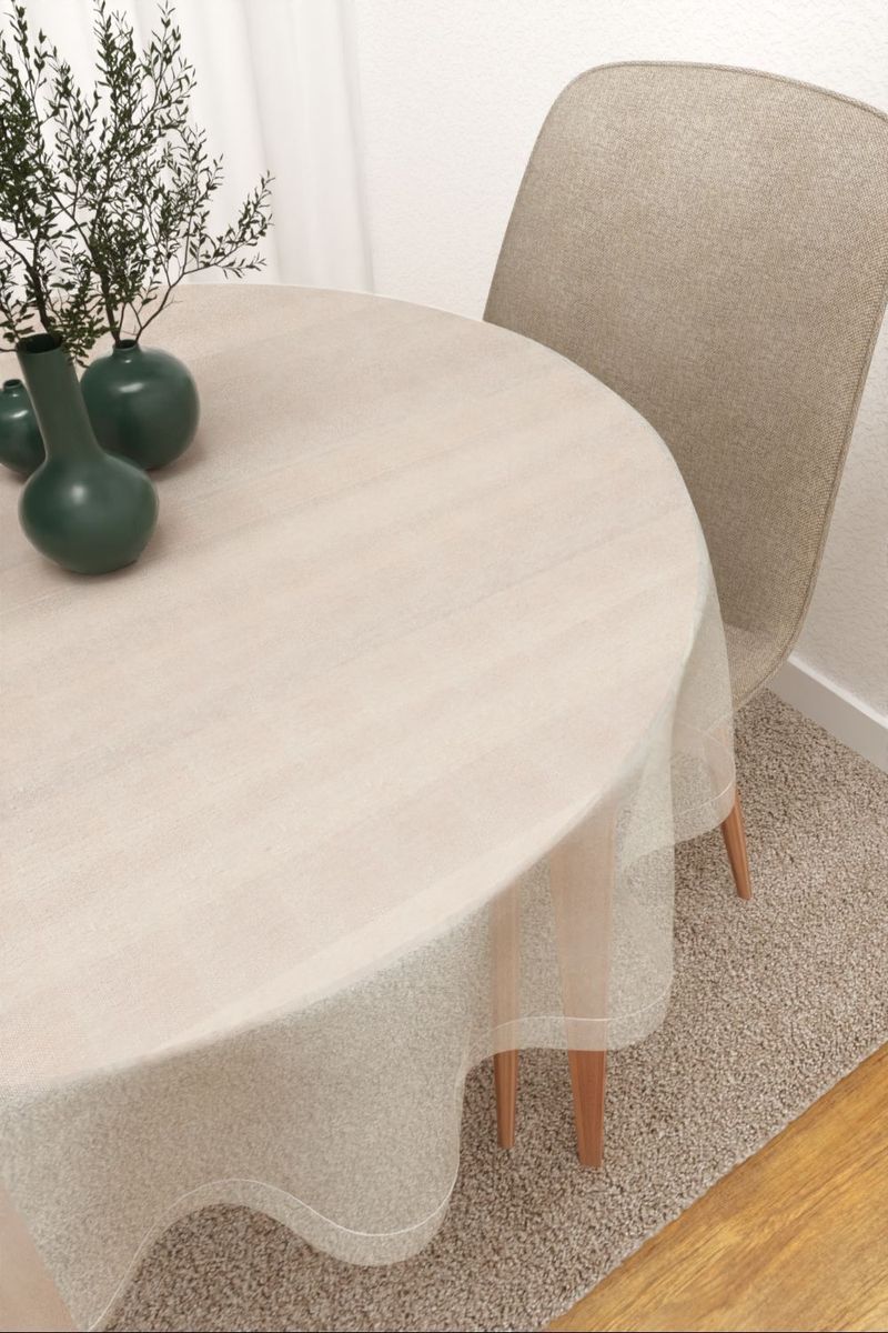 Tischdecke rund in wei