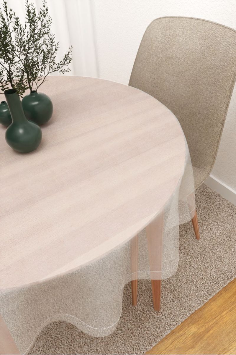 Tischdecke rund in wei