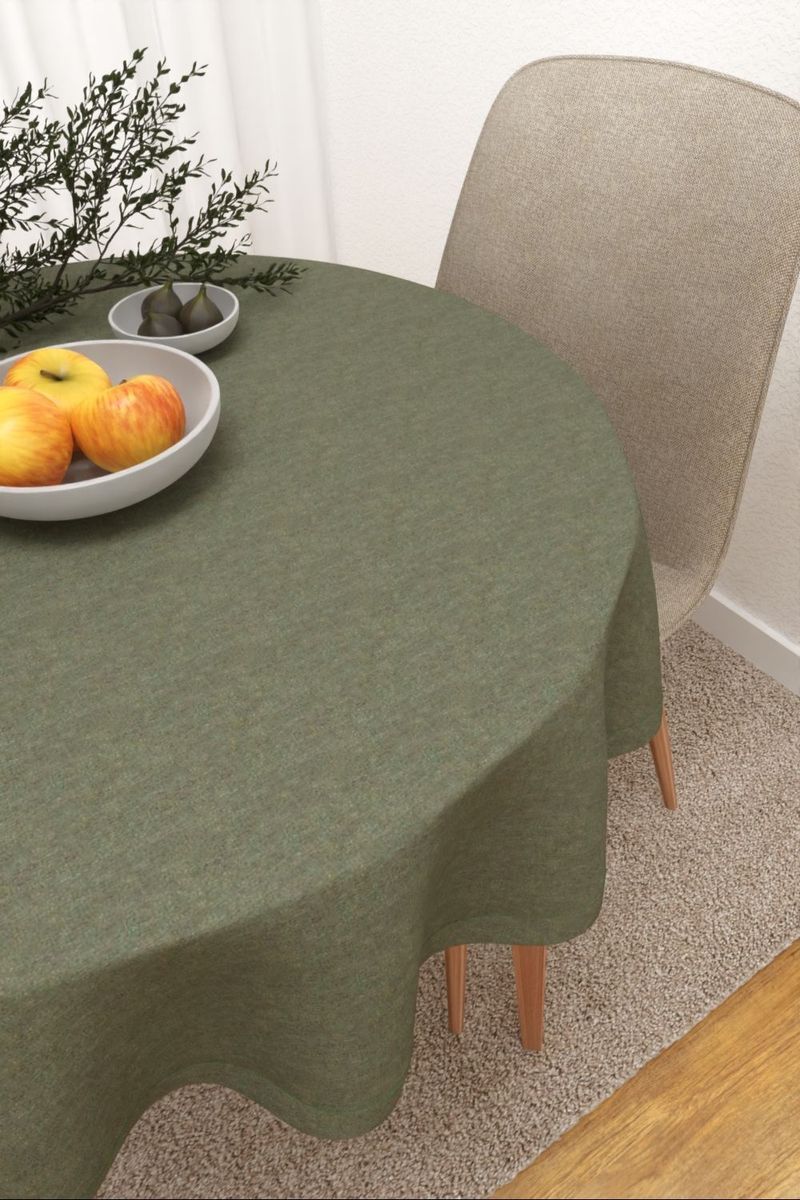 Tischdecke rund in grn