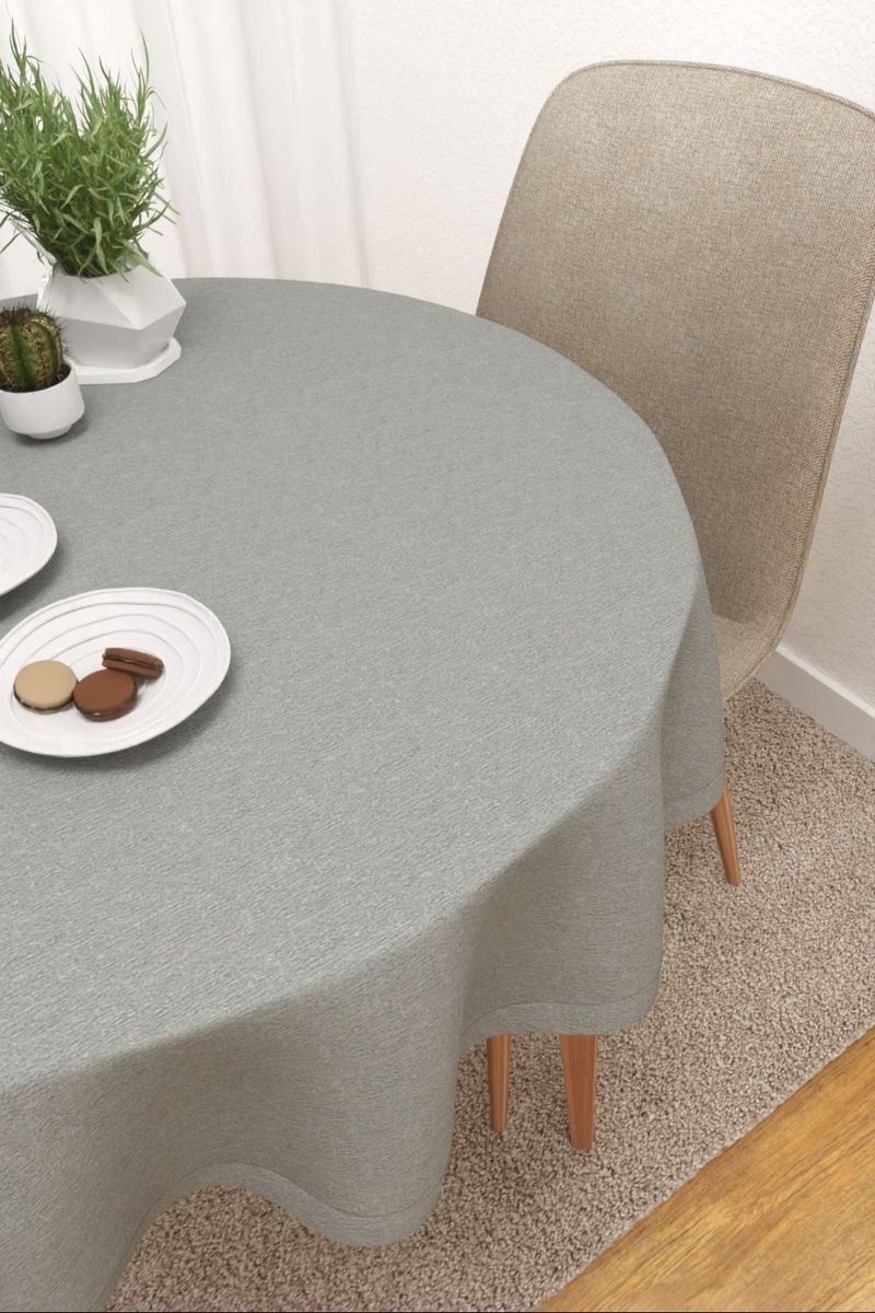Tischdecke rund in blau