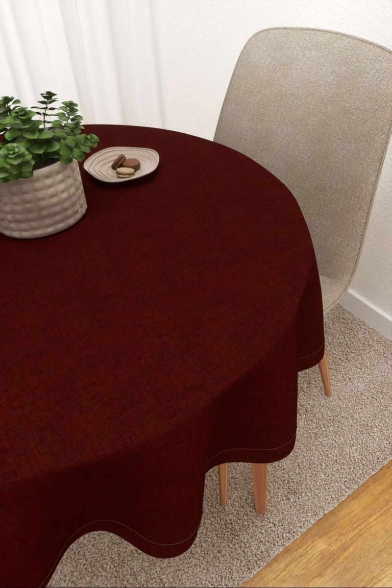 Tischdecke rund in braun