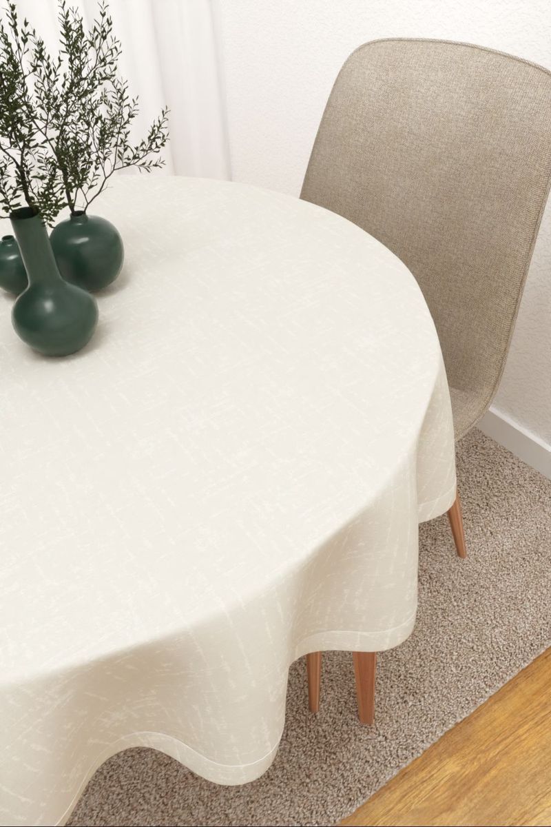 Tischdecke rund in wei