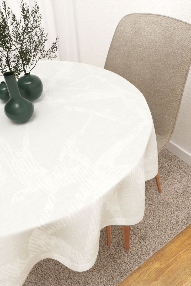 Tischdecke rund in Wei