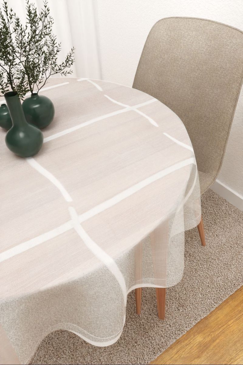 Tischdecke rund in Wei