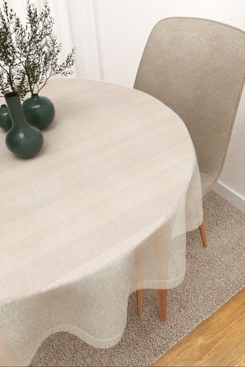 Tischdecke rund in Wei