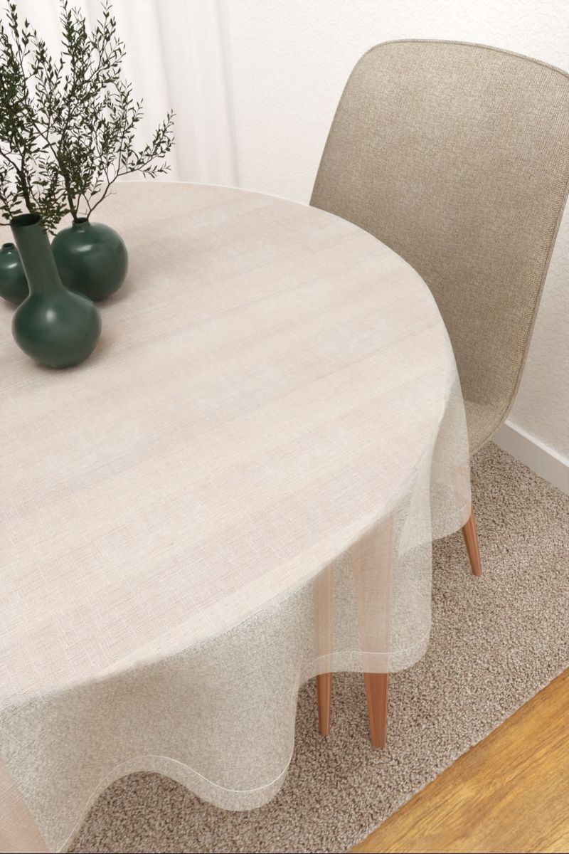 Tischdecke rund in Wei