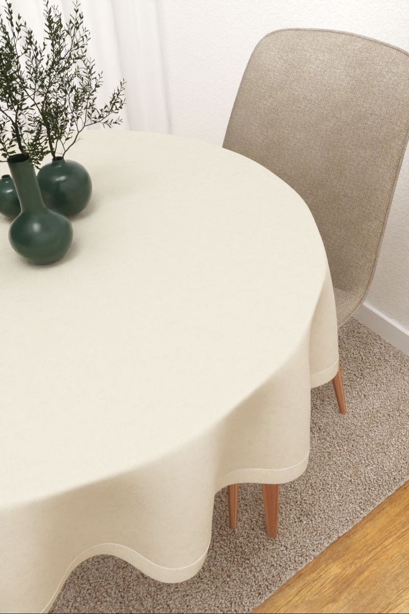 Tischdecke rund in wei