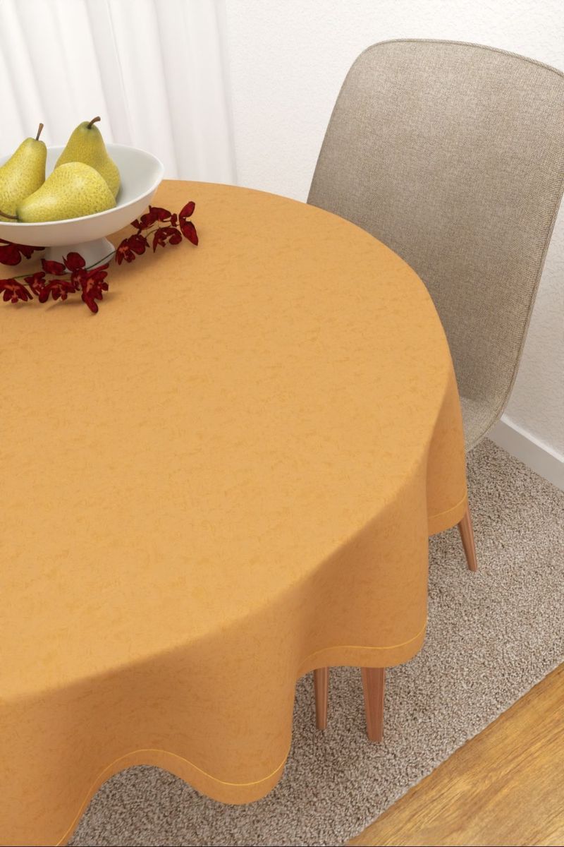 Tischdecke rund in gelb