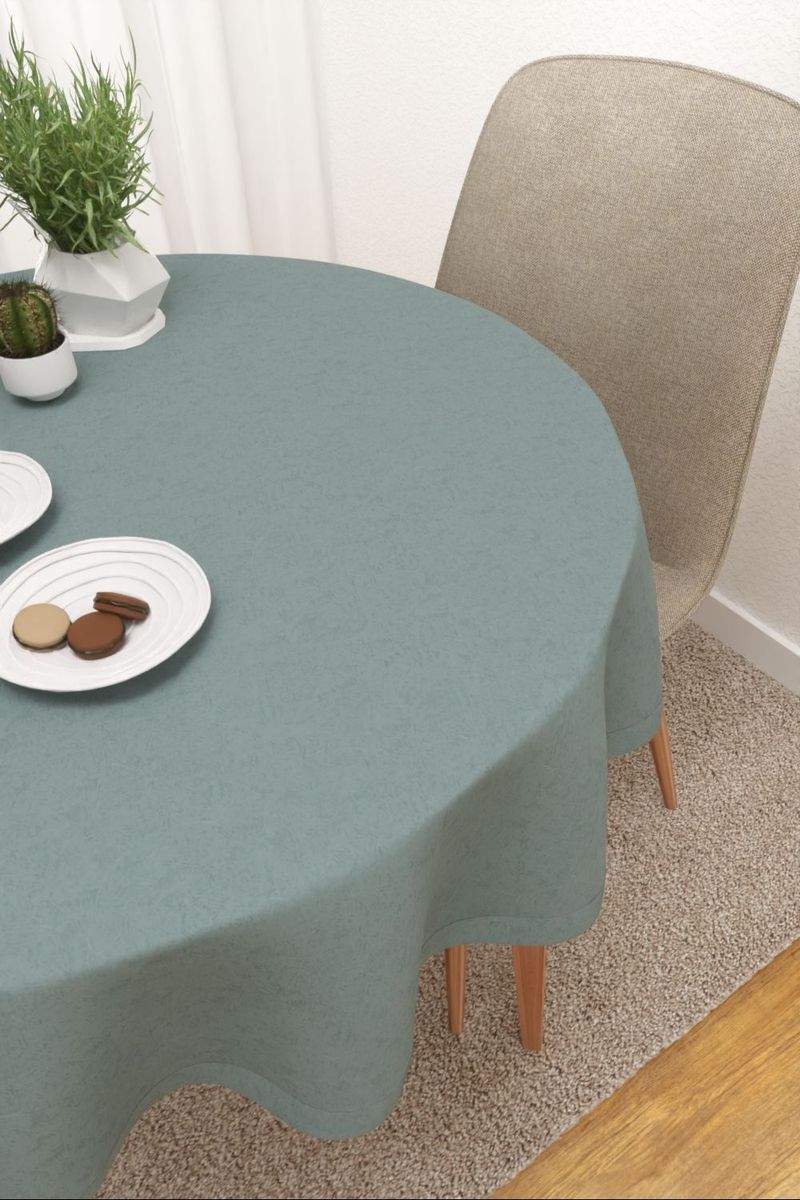 Tischdecke rund in blau