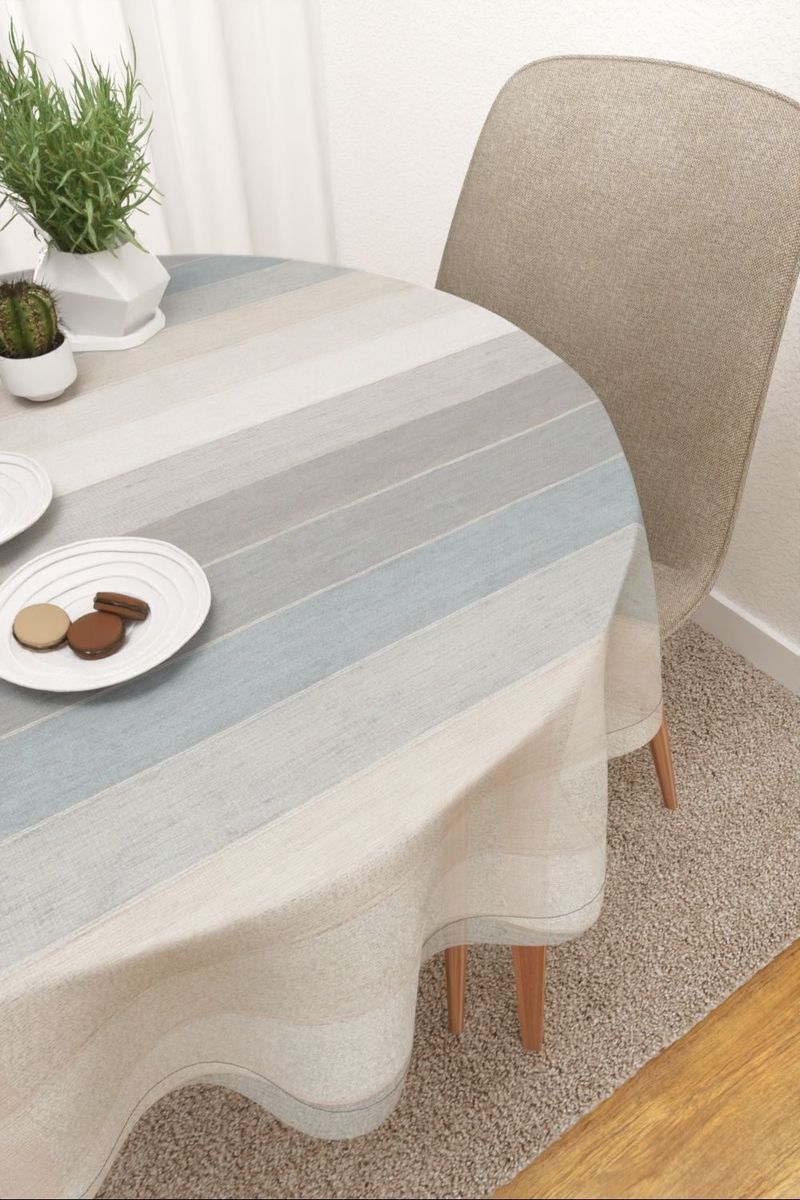 Tischdecke rund in blau