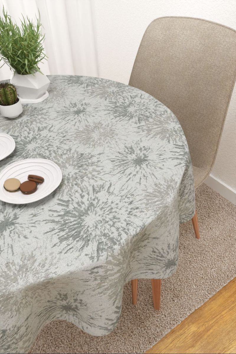 Tischdecke rund in grau