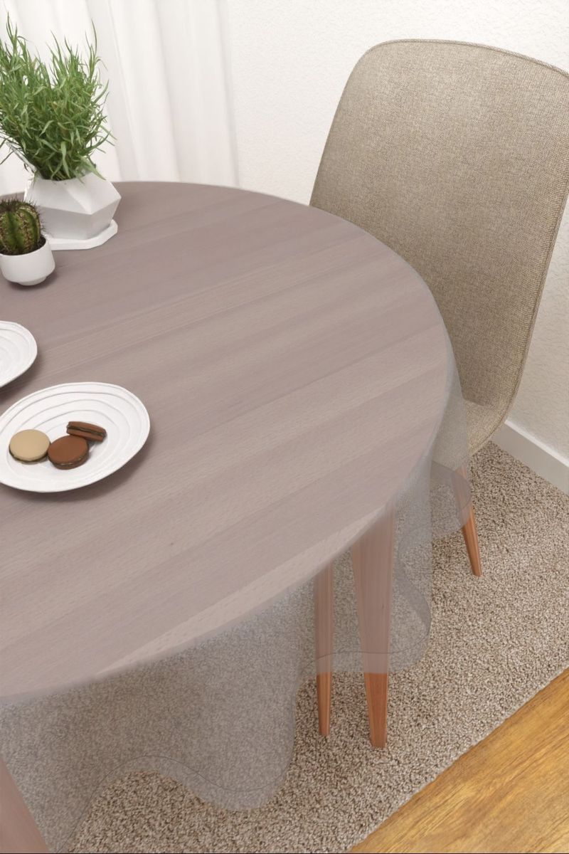 Tischdecke rund in Grau