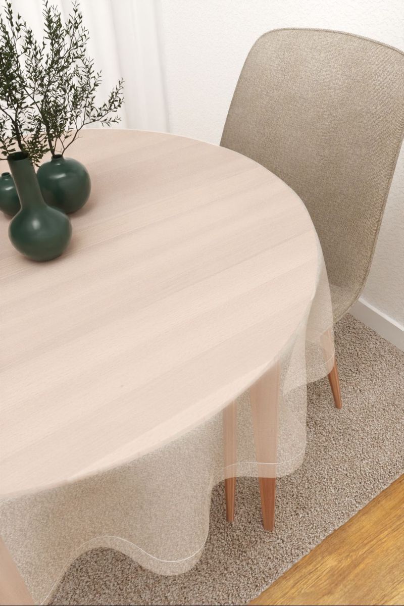 Tischdecke rund in Wei