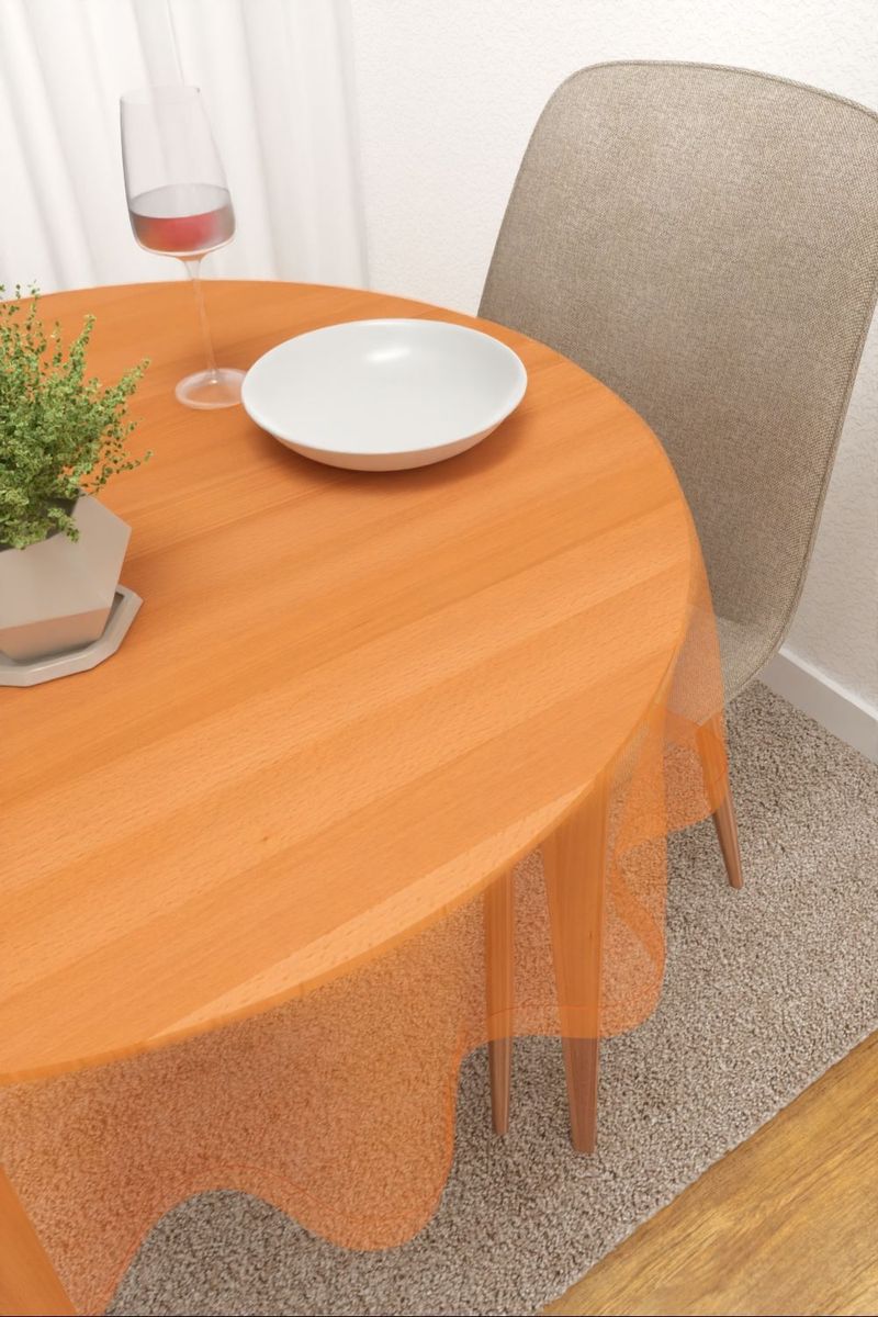 Tischdecke rund in Orange