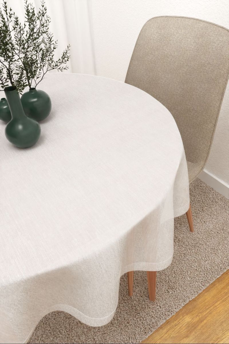 Tischdecke rund in Wei