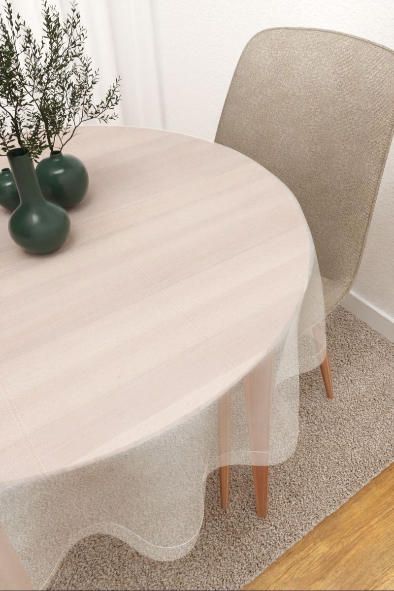 Tischdecke rund in Wei