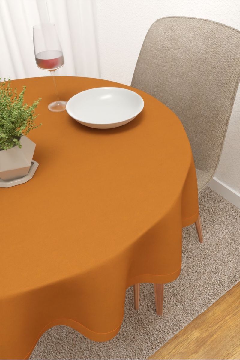 Tischdecke rund in Orange