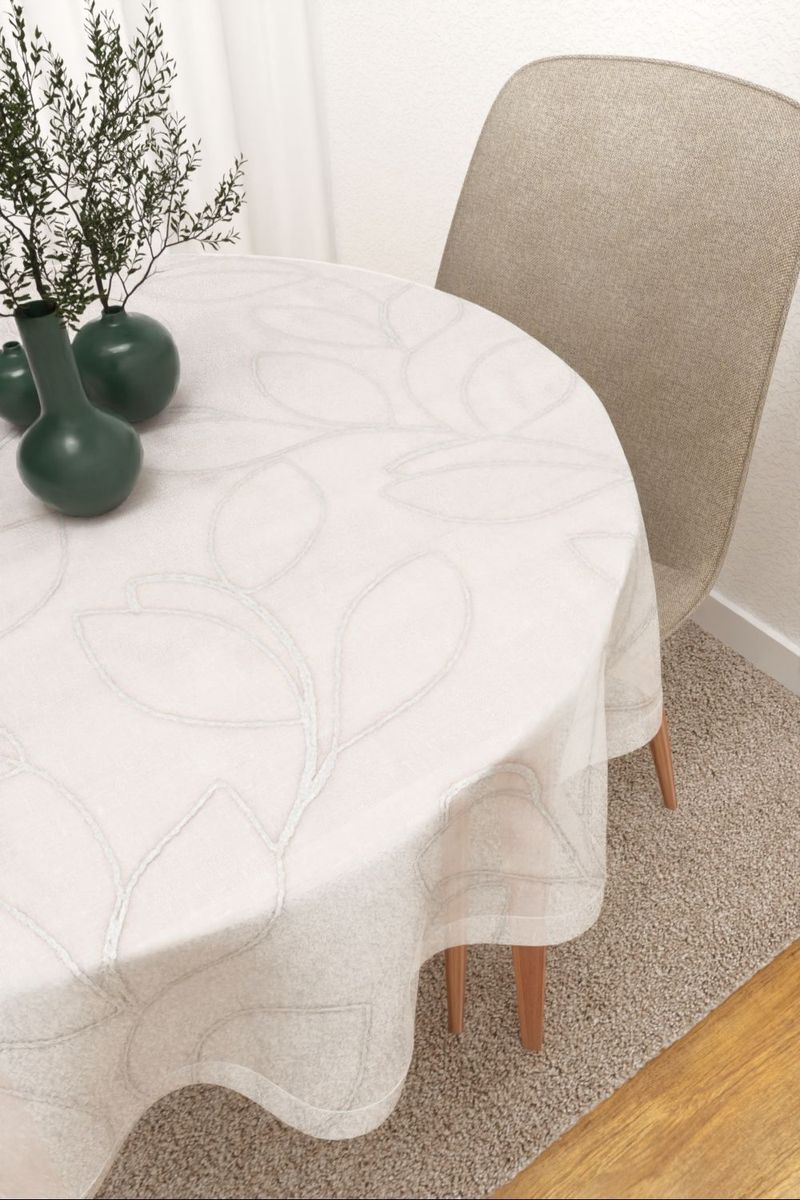 Tischdecke rund in Wei