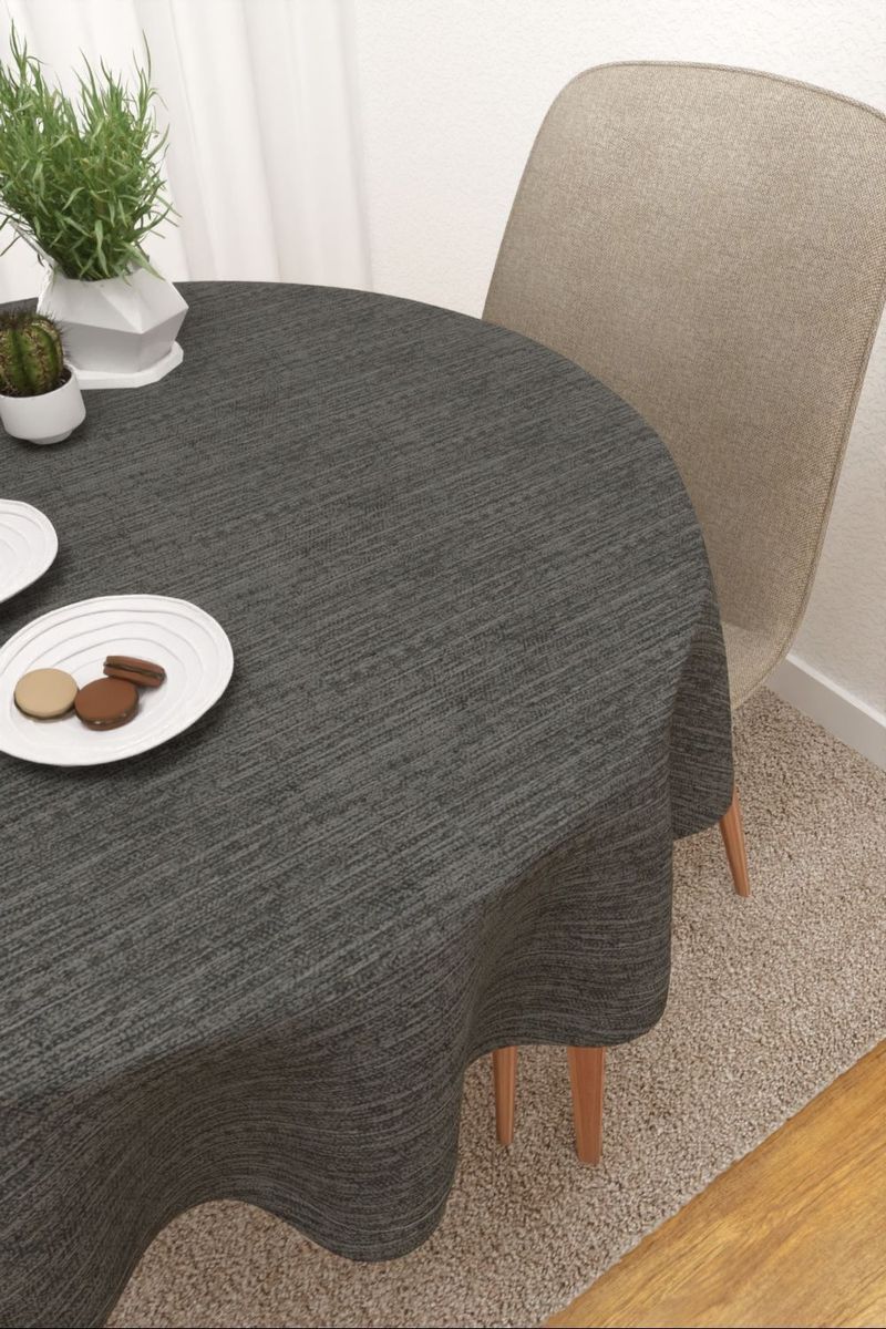 Tischdecke rund in grau