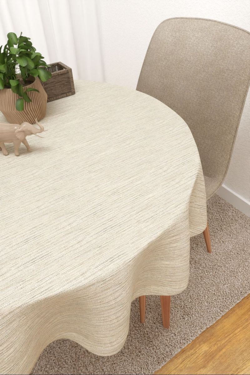 Tischdecke rund in braun