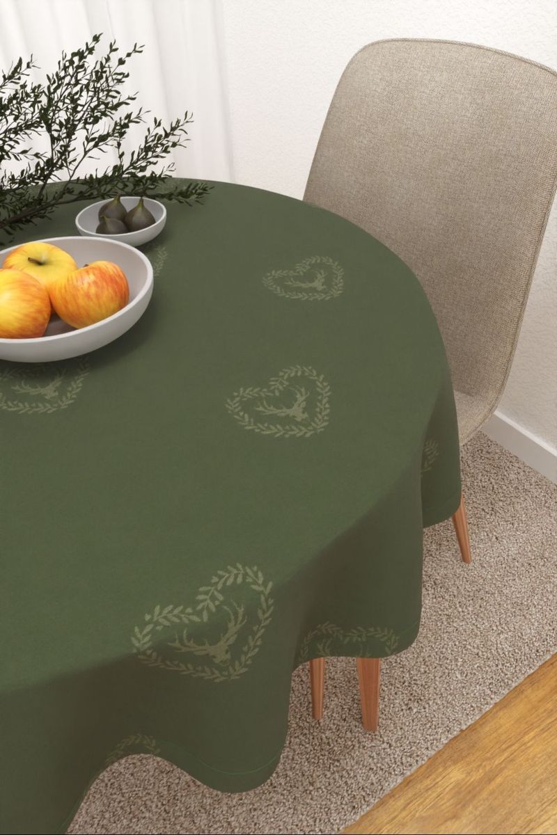 Tischdecke rund in Grn