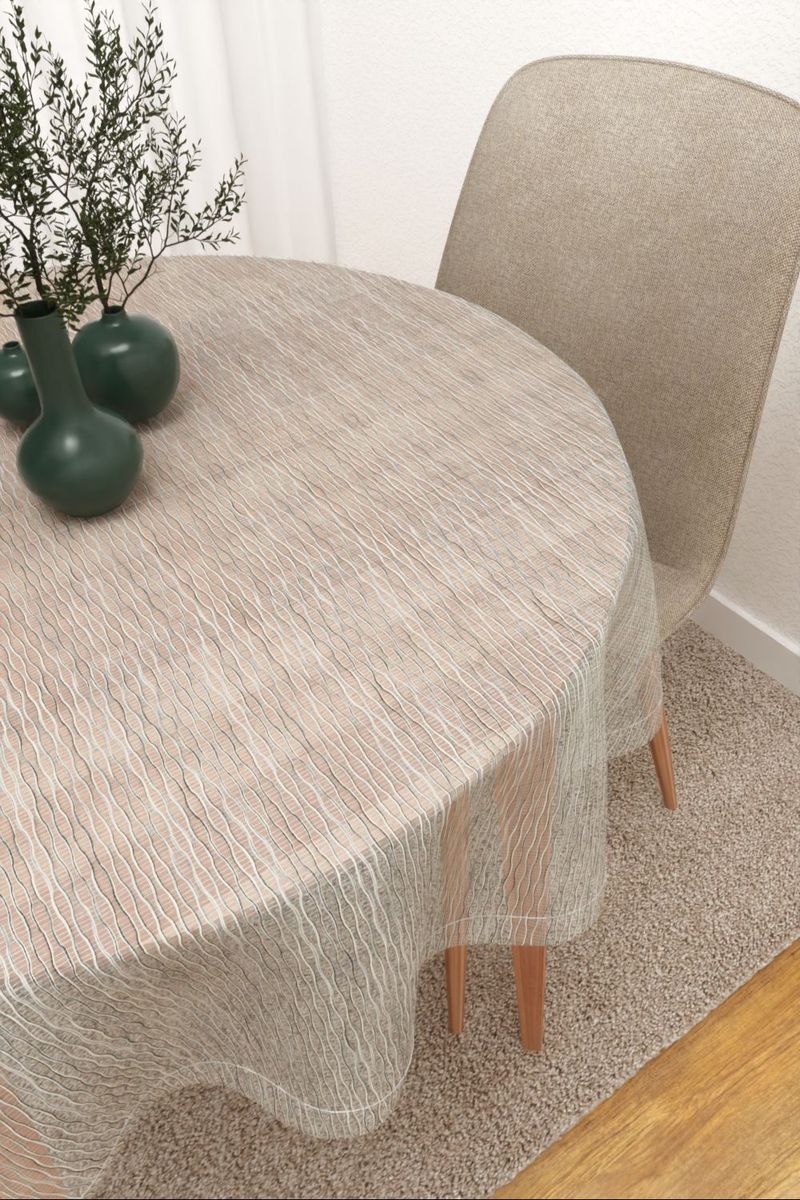 Tischdecke rund in Wei