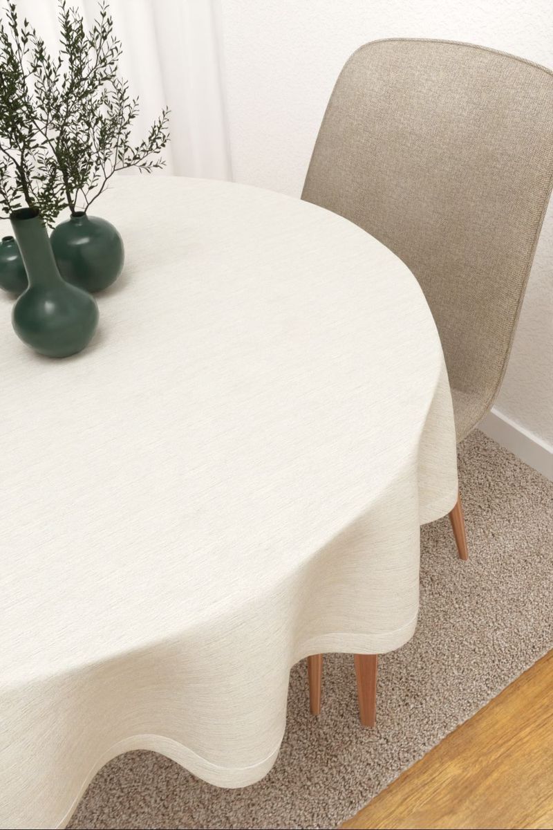 Tischdecke rund in wei