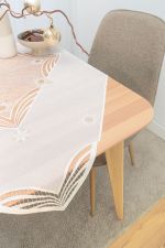 ecru-gold Vorschau Schneemagie #1W Plauener Spitze® - Tischdecke in Gold ecru-gold