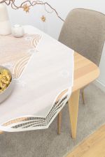 ecru-silber Vorschau Schneemagie #1W Plauener Spitze® - Tischdecke in Gold ecru-silber