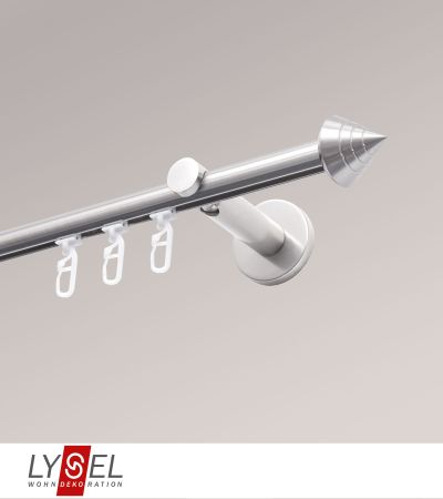 Lysel - SET Topaz Innenlauf 160cm Träger offen mit Endstücke Kegel in Edelstahl-Optik