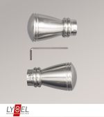 edelstahl-optik Vorschau Lysel - 1 Paar Endstücke Konus für Opal-Stangen #1W edelstahl-optik