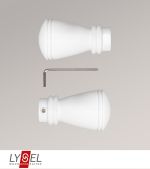 weiß Vorschau Lysel - 1 Paar Endstücke Konus für Opal-Stangen #1W weiß