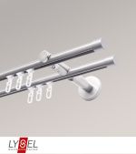 edelstahl-optik Vorschau Lysel - SET Opal Innenlauf 160cm 2 Lauf Doppel-Kombiträger offen mit Endstücke Kappe in Bronze #1W edelstahl-optik