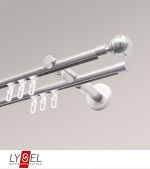 edelstahl-optik Vorschau Lysel - SET Opal Innenlauf 160cm 2 Lauf Doppel-Kombiträger offen mit Endstücke Kugel in Bronze #1W edelstahl-optik