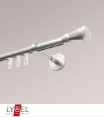 edelstahl-optik Vorschau Lysel - SET Opal Innenlauf 200cm Träger geschlossen mit Endstücke Konus in Weiß #1W edelstahl-optik
