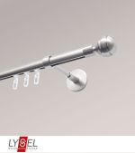 edelstahl-optik Vorschau Lysel - SET Opal Innenlauf 200cm Träger geschlossen mit Endstücke Kugel in Weiß #1W edelstahl-optik