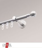 edelstahl-optik Vorschau Lysel - SET Opal Innenlauf 200cm Träger offen mit Endstücke Kugel in Weiß #1W edelstahl-optik