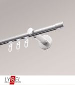 edelstahl-optik Vorschau Lysel - SET Opal Innenlauf 200cm Träger offen mit Endstücke Zylinder in Weiß #1W edelstahl-optik