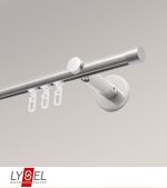 edelstahl-optik Vorschau Lysel - SET Opal Innenlauf 200cm Träger offen mit Endstücke Kappe in Weiß #1W edelstahl-optik