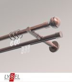 bronze Vorschau Lysel - SET Opal Mix 200cm 2 Lauf Doppel-Kombiträger offen mit Endstücke Kugel in Weiß #1W bronze