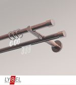 bronze Vorschau Lysel - SET Opal Mix 200cm 2 Lauf Doppel-Kombiträger offen mit Endstücke Kappe in Weiß #1W bronze