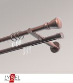 bronze Vorschau Lysel - SET Opal Mix 200cm 2 Lauf Doppel-Kombiträger offen mit Endstücke Konus in Weiß #1W bronze