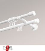 weiß Vorschau Lysel - SET Opal Mix 200cm 2 Lauf Doppel-Kombiträger offen mit Endstücke Zylinder in Weiß #1W weiß